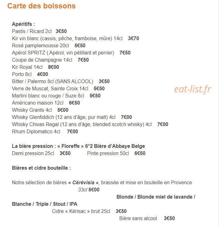 L'Escapade — carte page 1