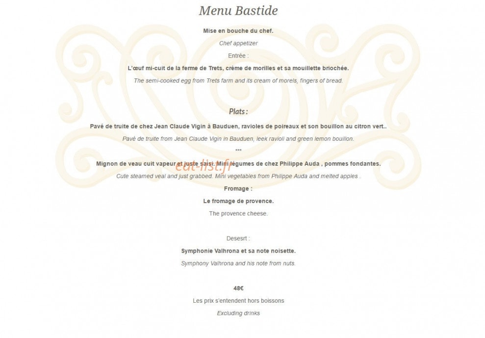 La Bastide du Calalou — carte page 3