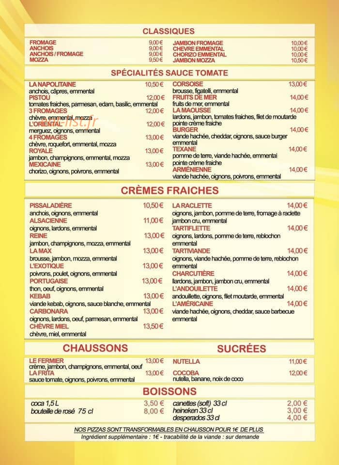 Pizza-Max — carte page 2