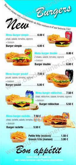 Pizzeria La Baume Bleue — carte page 5