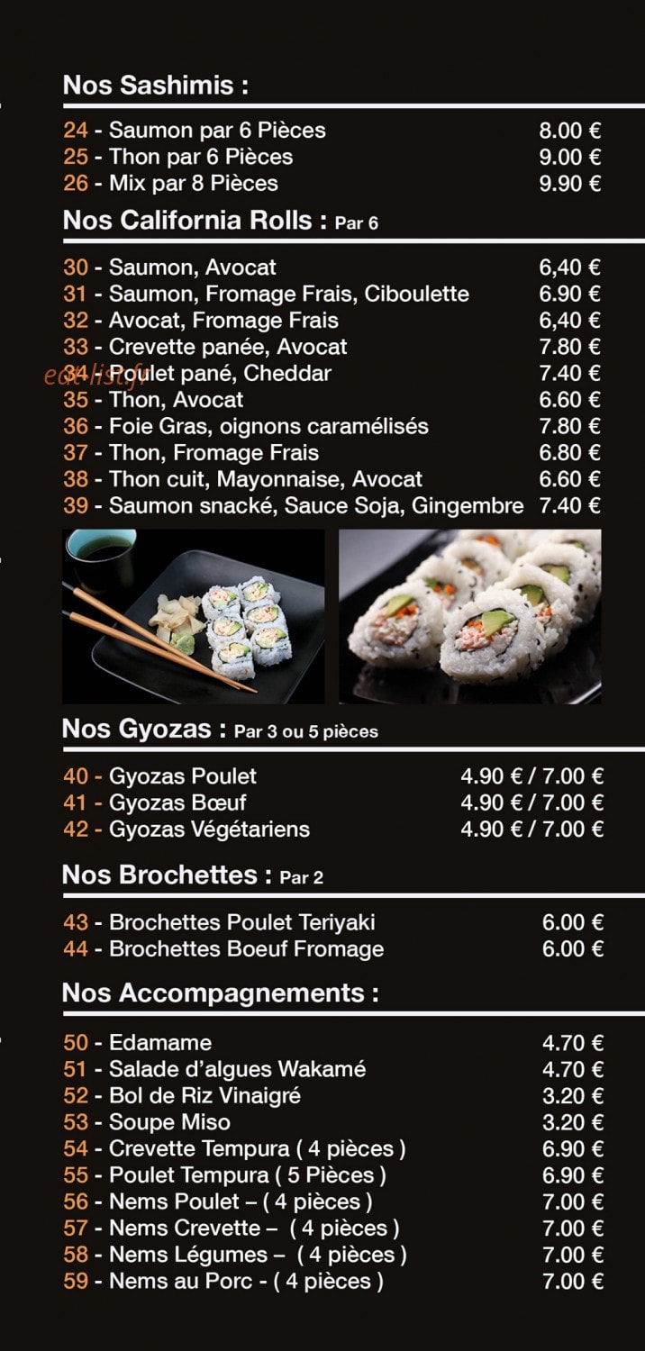 Poupie Sushi — carte page 3
