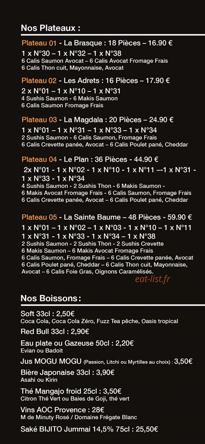 Poupie Sushi — carte page 5