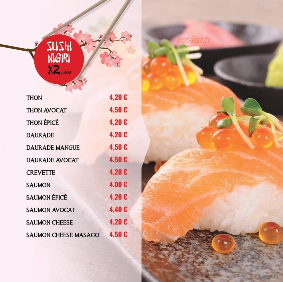 L&B Sushi — carte page 1