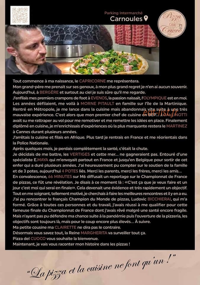 Pizza del cuoco — carte page 1