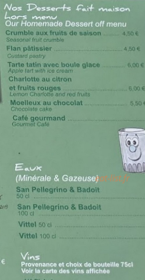 Café de l'Europe — carte page 5
