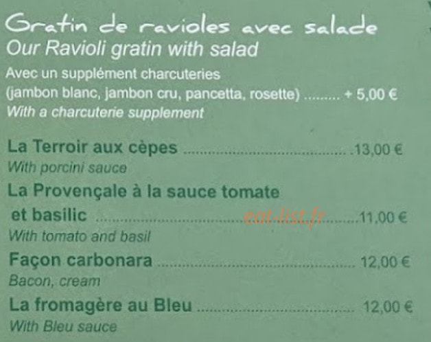 Café de l'Europe — carte page 4
