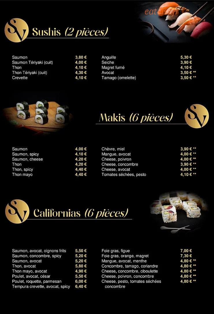 Sush'in Vogue — carte page 2