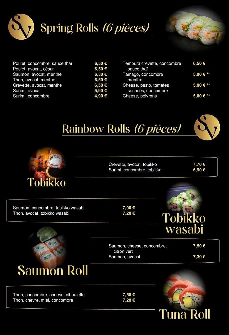 Sush'in Vogue — carte page 3