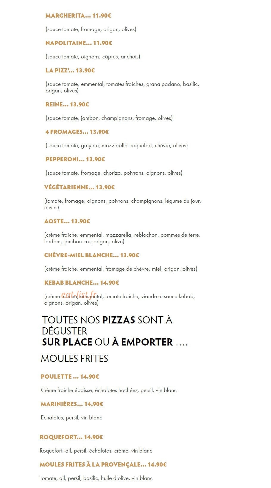 Le Restaurant Du Lac — carte page 2