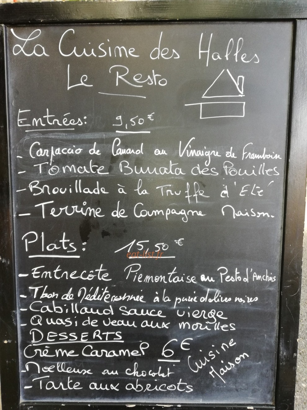 La Cuisine des Halles — carte page 1
