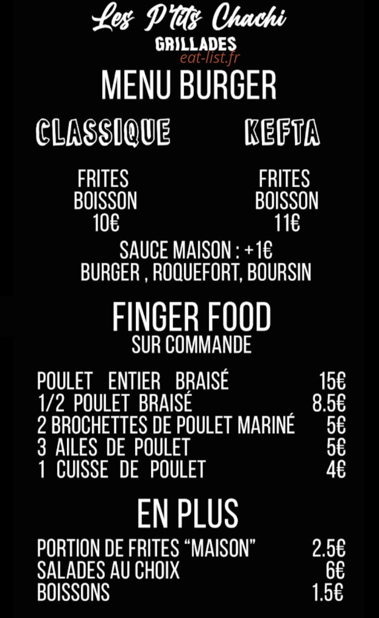 Les Ptits Chachi — carte page 1