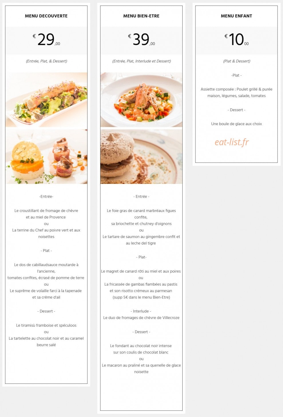 Au Bien Etre — carte page 2