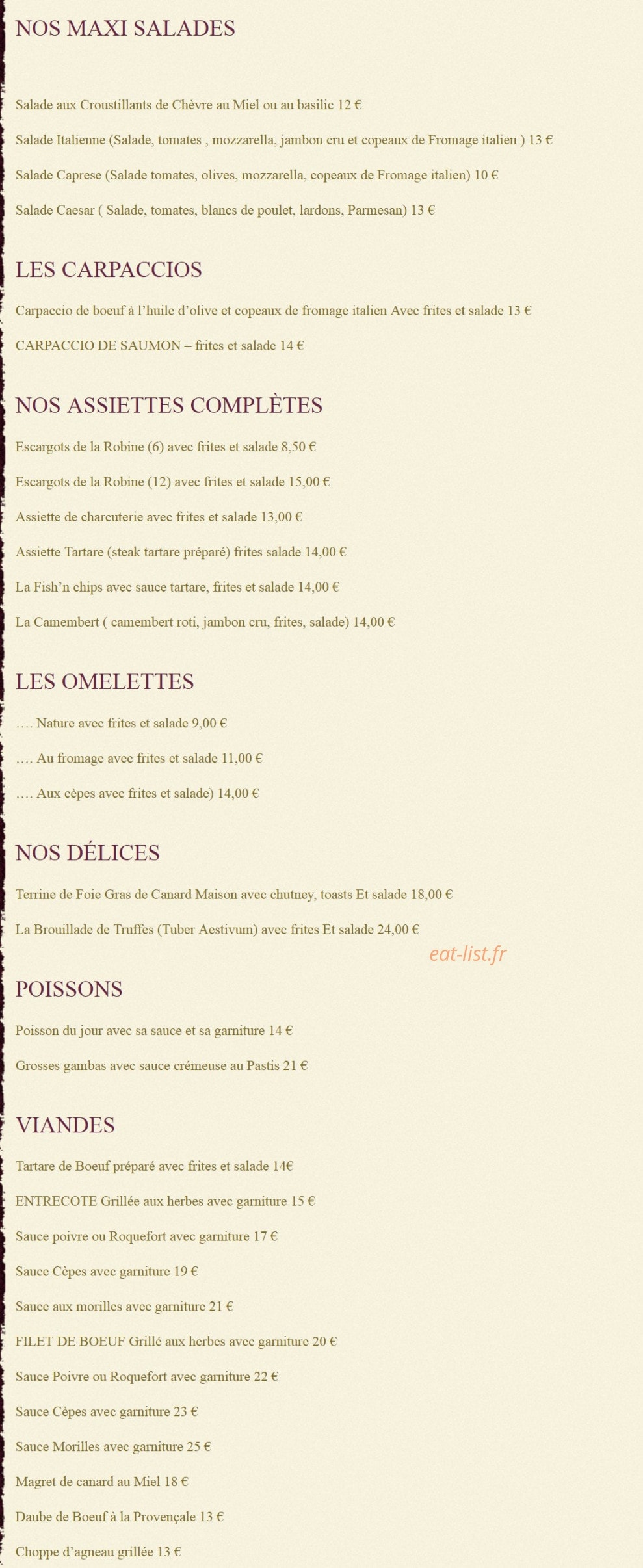 La Cascade — carte page 1