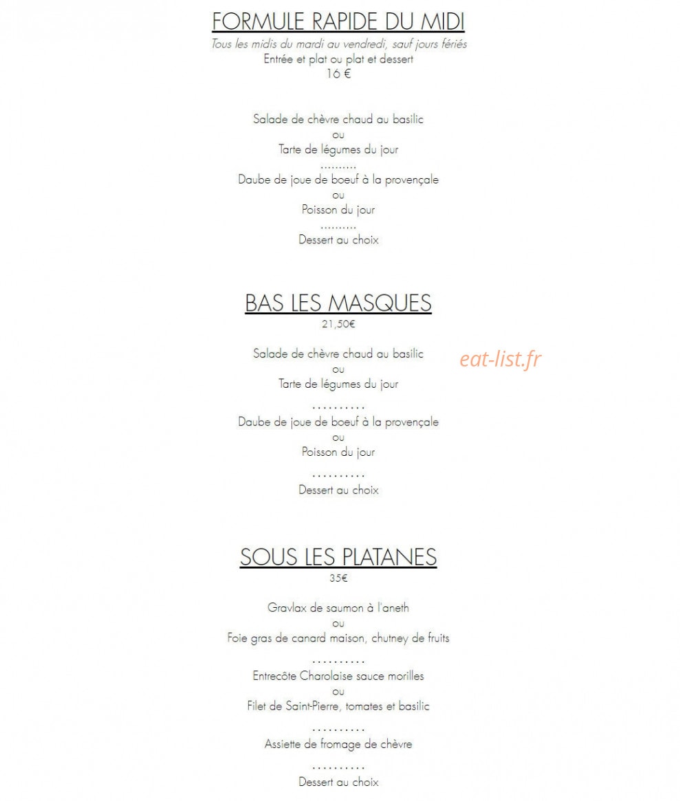 Sous les Platanes — carte page 4