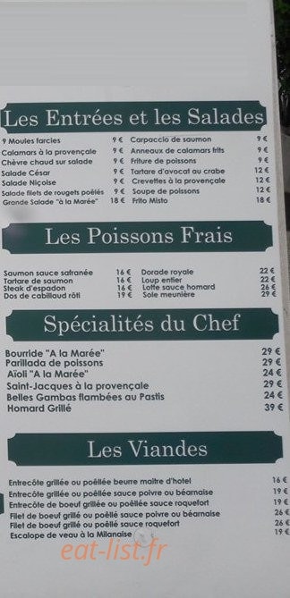 A la Marée — carte page 2
