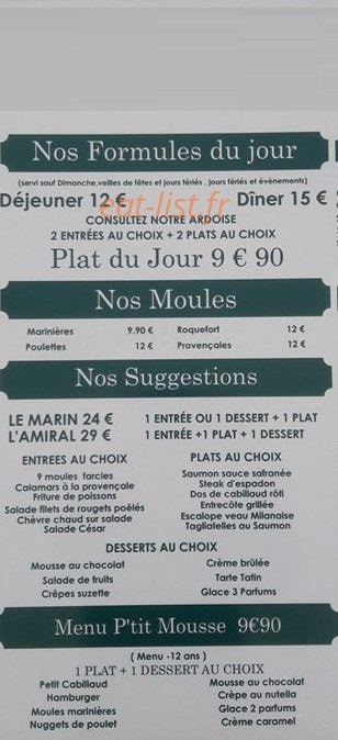 A la Marée — carte page 3