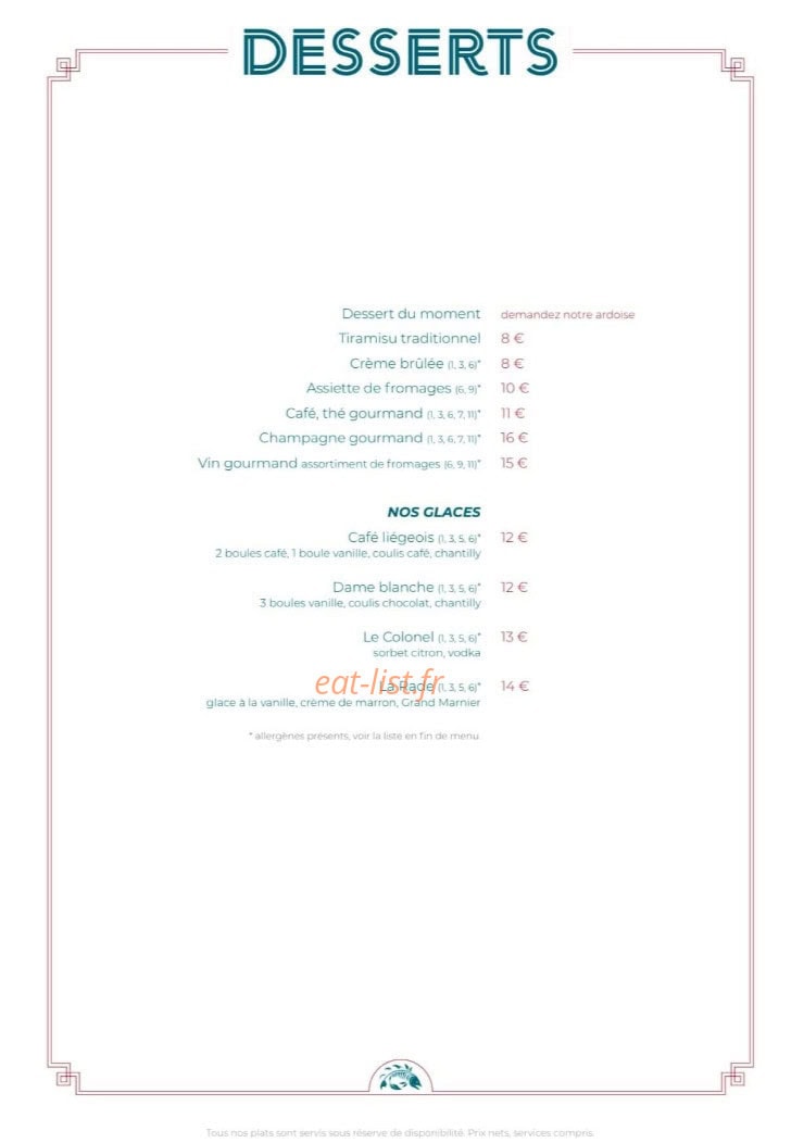 Auberge de la Rade — carte page 3