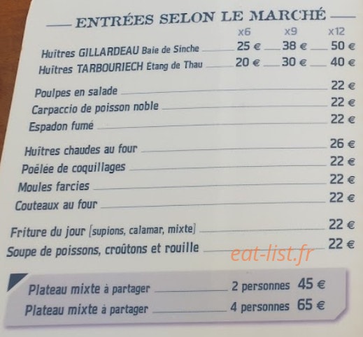 Bistrot Loudet — carte page 1