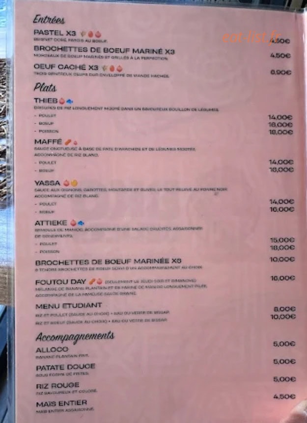BKO Delice — carte page 1