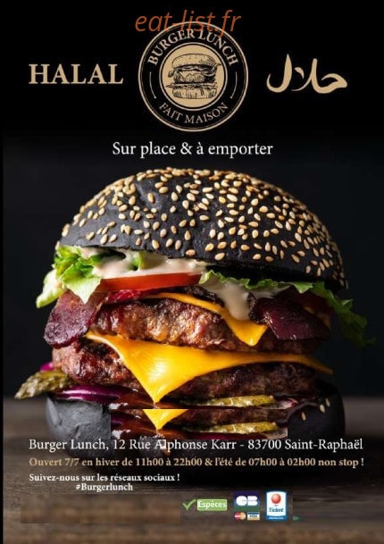 Burger Lunch — carte page 1