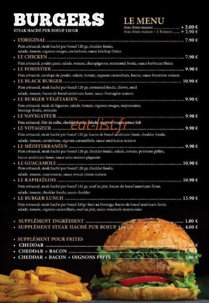 Burger Lunch — carte page 2
