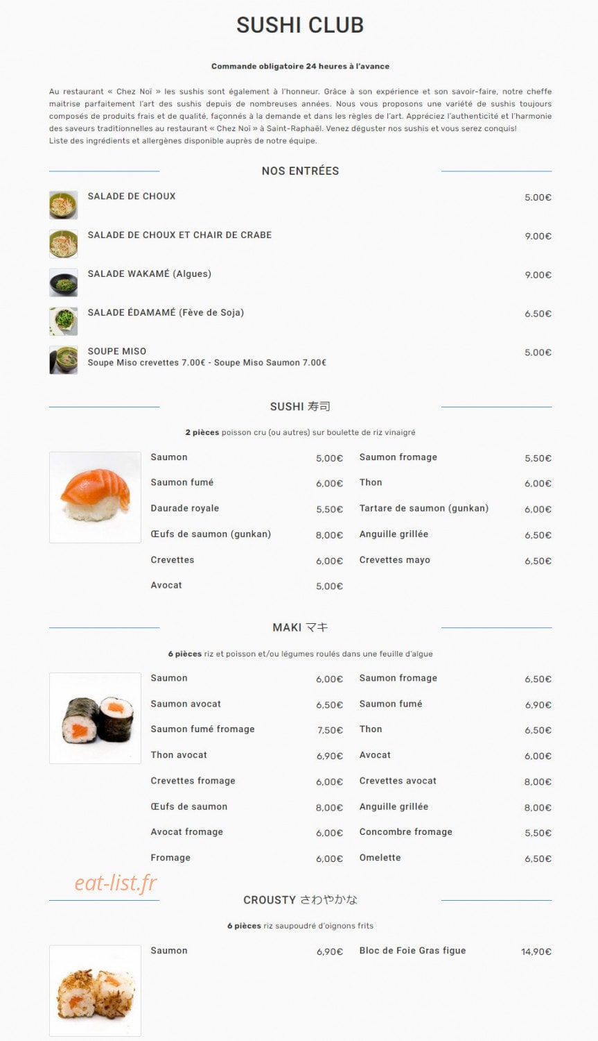 Chez Noï — carte page 3
