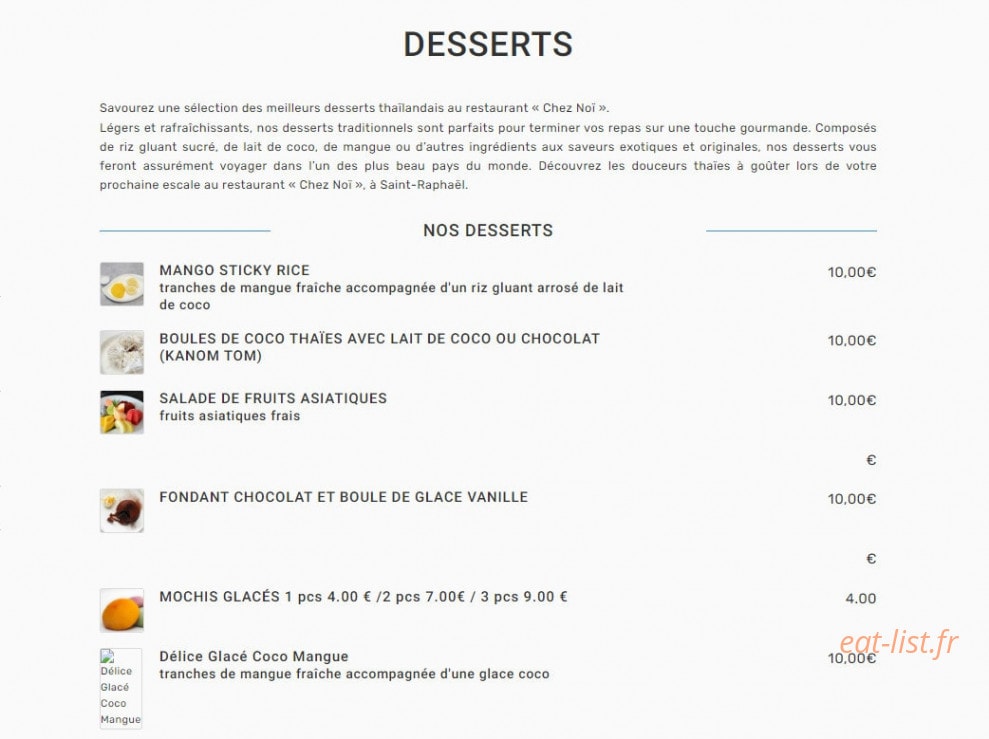 Chez Noï — carte page 8