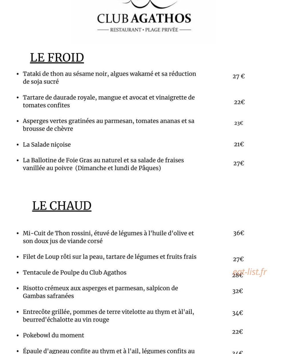 Club Agathos — carte page 1