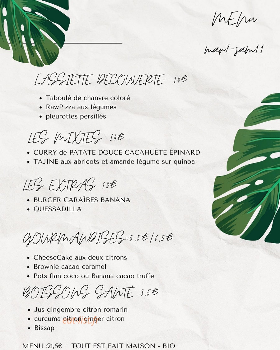 Happy Green Food — carte page 1