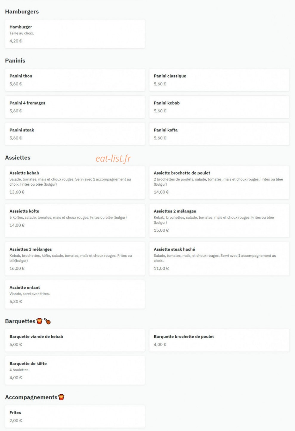 Istanbul Bey kebab — carte page 4