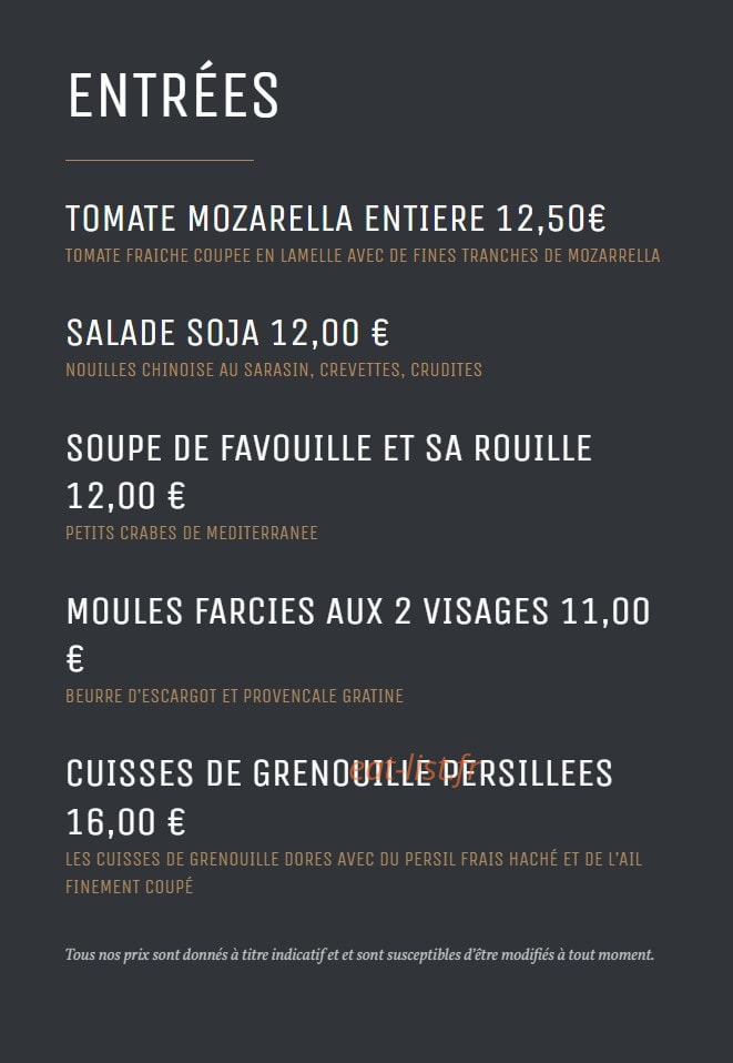 L’Endroit à P’Arts — carte page 1
