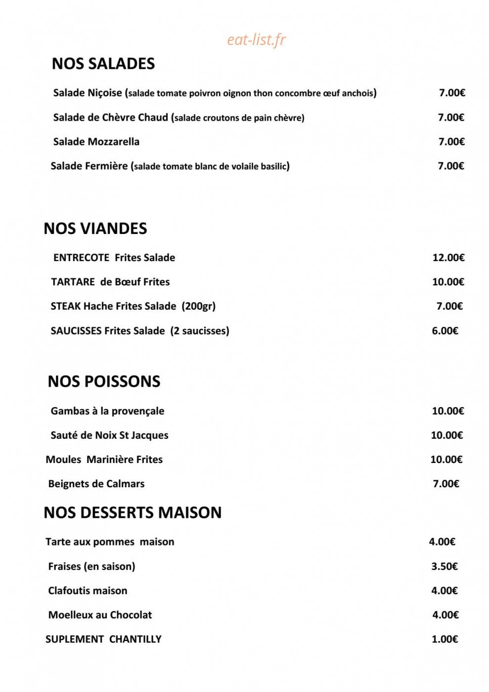 La Cabane — carte page 2