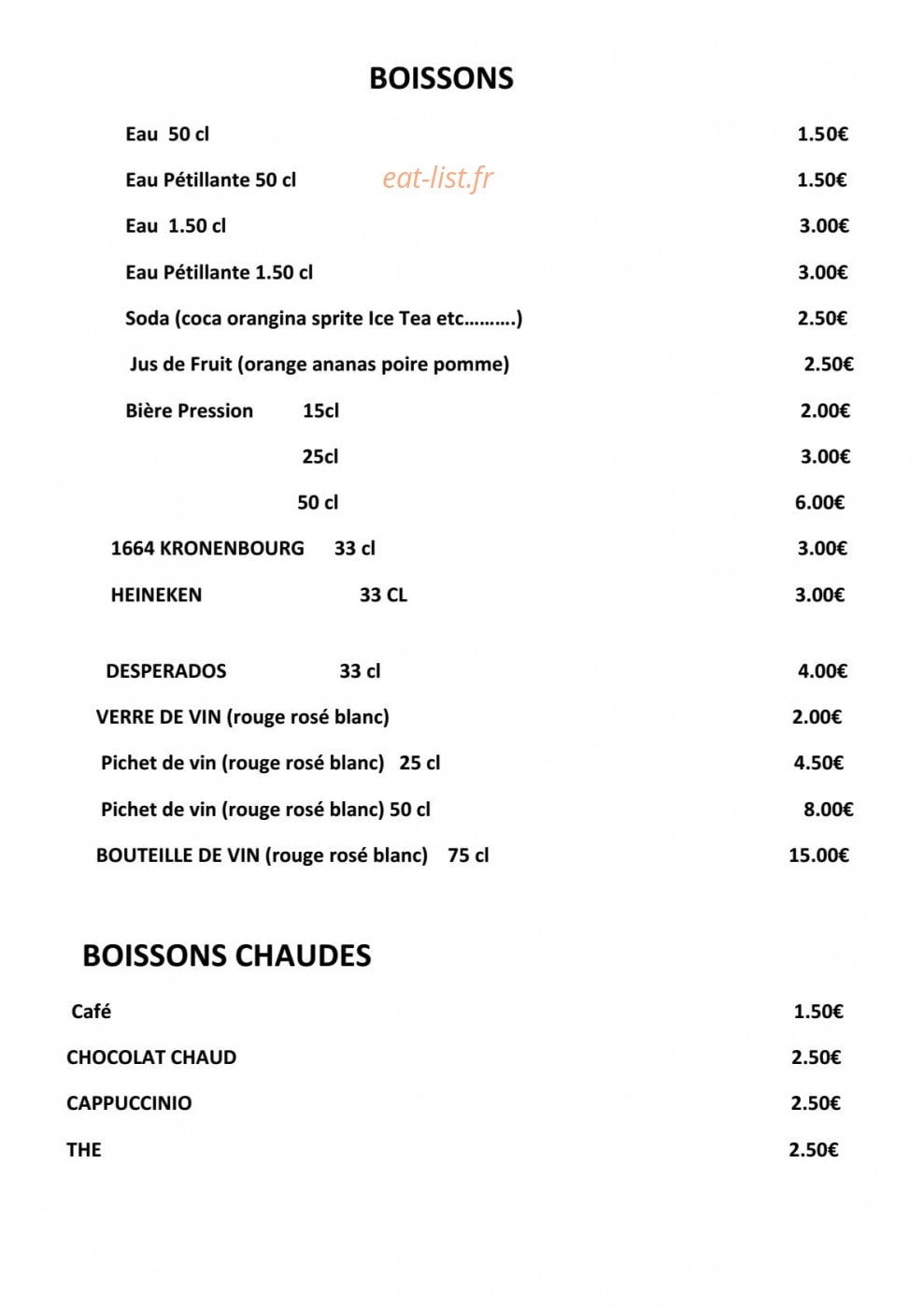 La Cabane — carte page 4