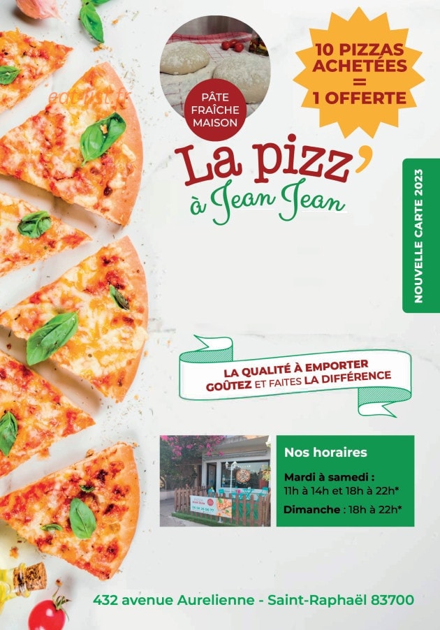 La Pizz' a Jean Jean — carte page 1