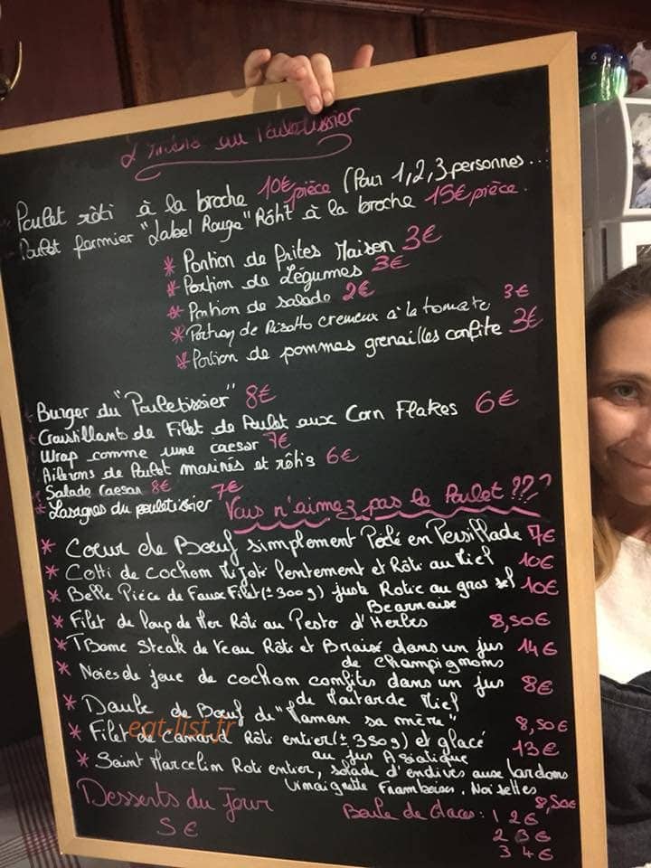 La Pouletisserie — carte page 1