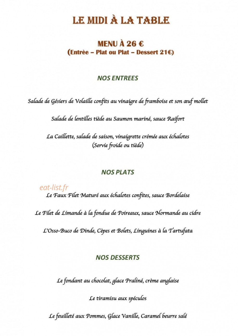 La table d'Étienne — carte page 1