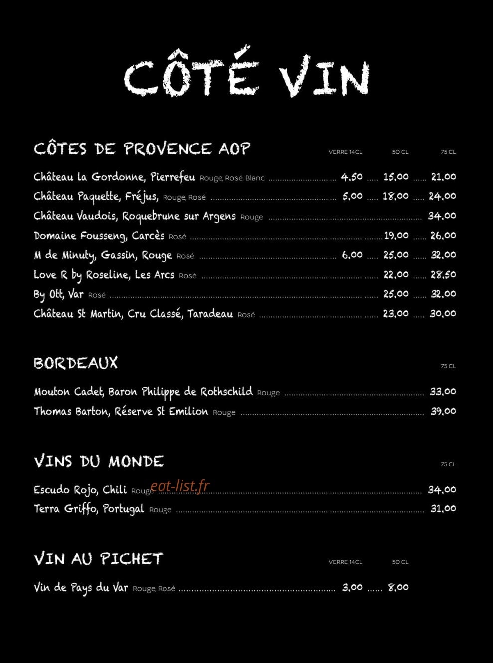Le café Barrière — carte page 8
