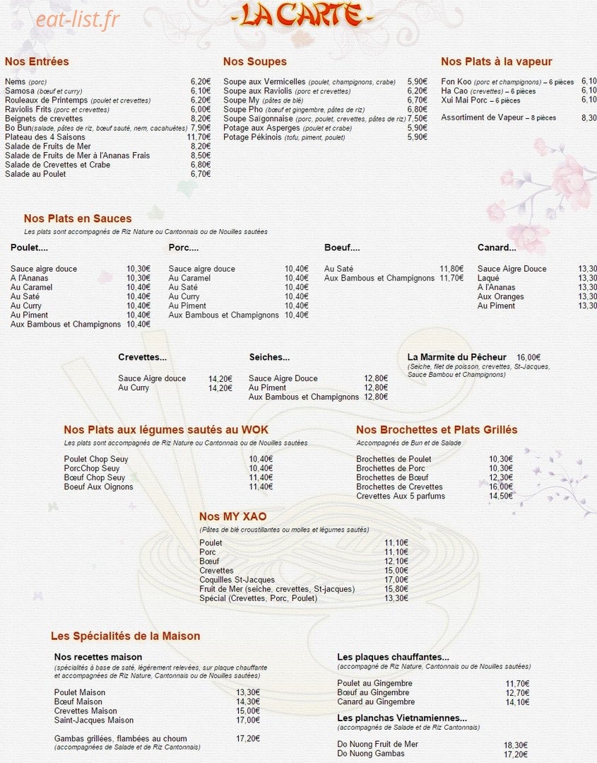 Le Dragon Imperial — carte page 2