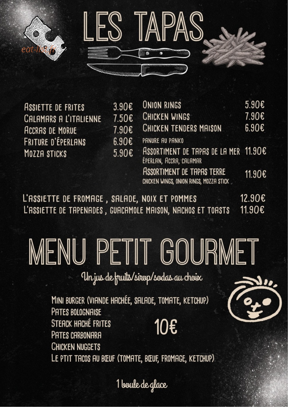Le Gourmet — carte page 1