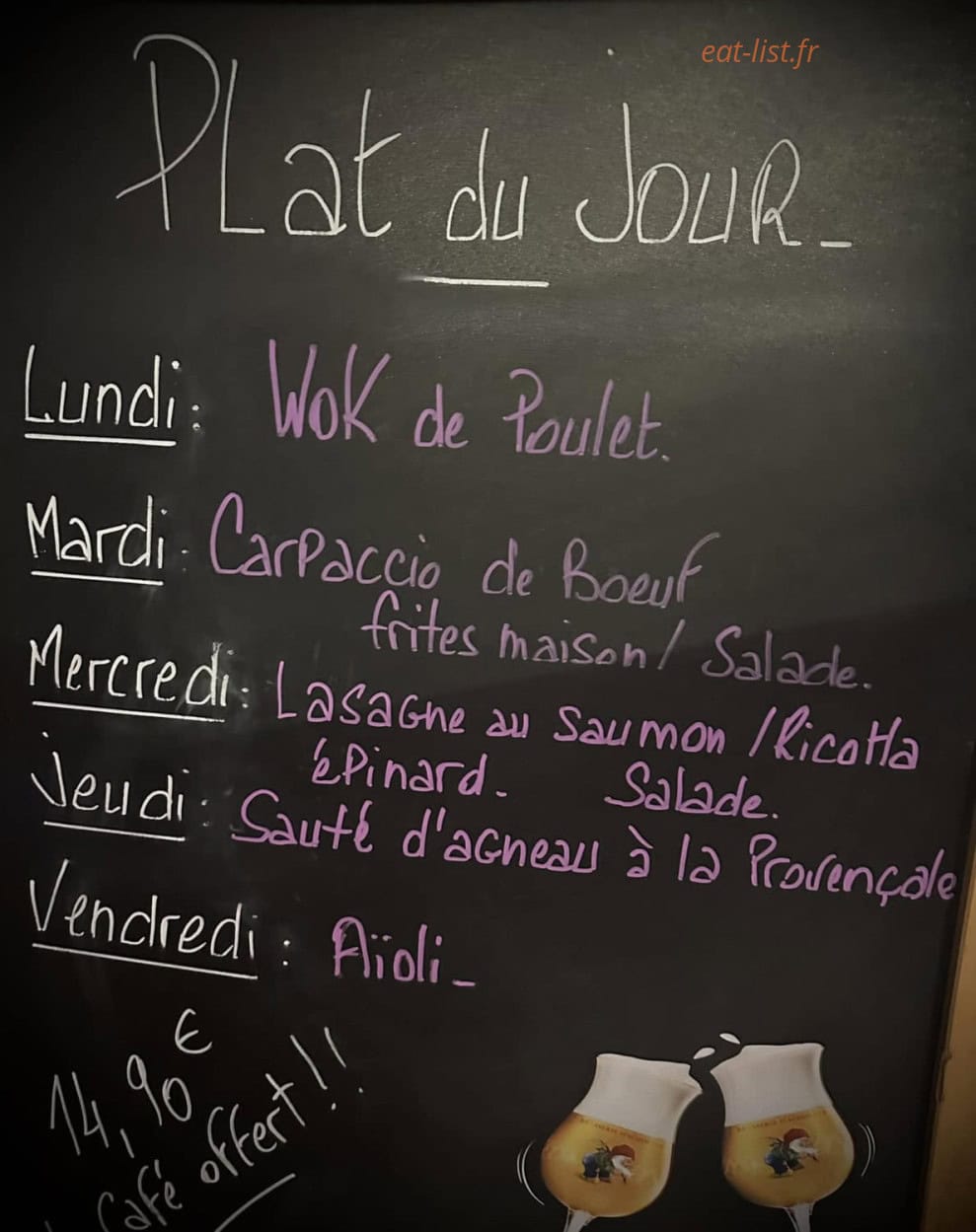 Le grand café d agay — carte page 1
