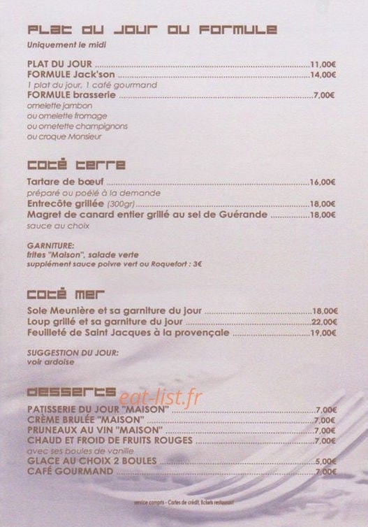 Le Jack'son — carte page 2