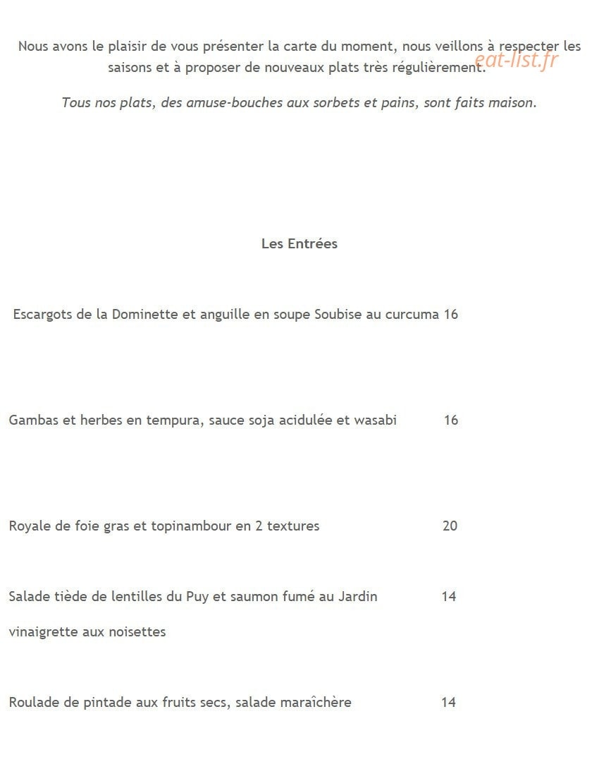 Le Jardin de Sébastien — carte page 4