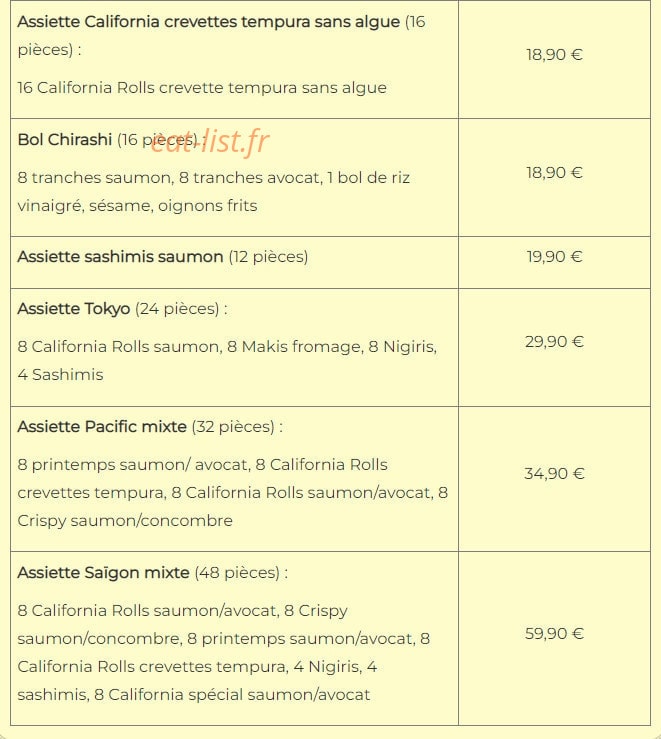 Le Saïgon New — carte page 8