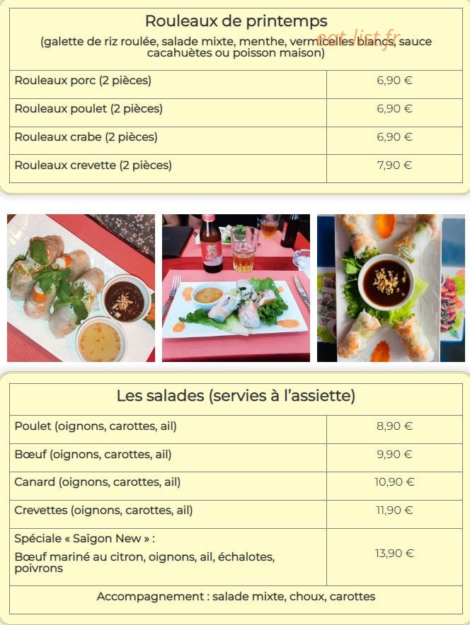 Le Saïgon New — carte page 2