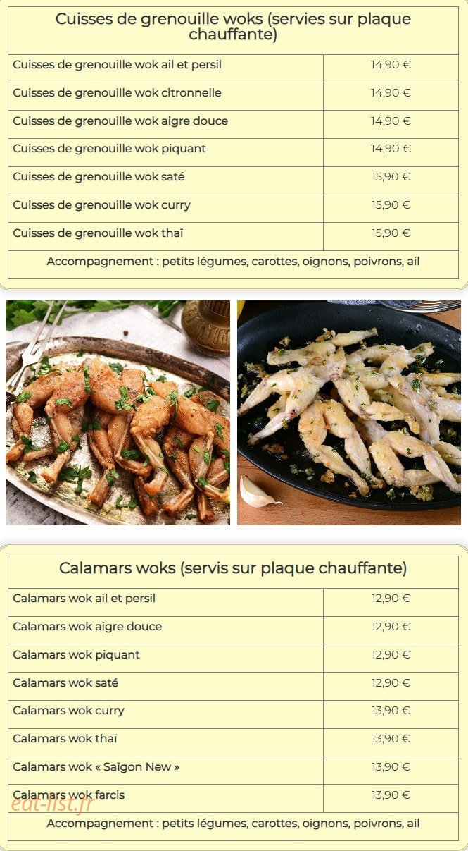 Le Saïgon New — carte page 13
