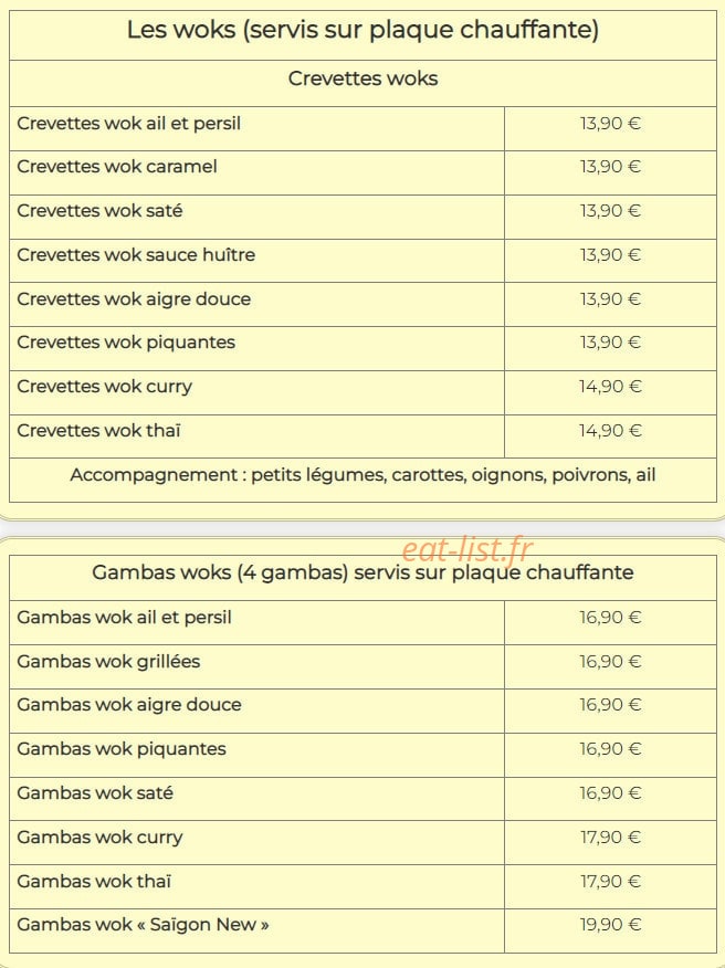 Le Saïgon New — carte page 9