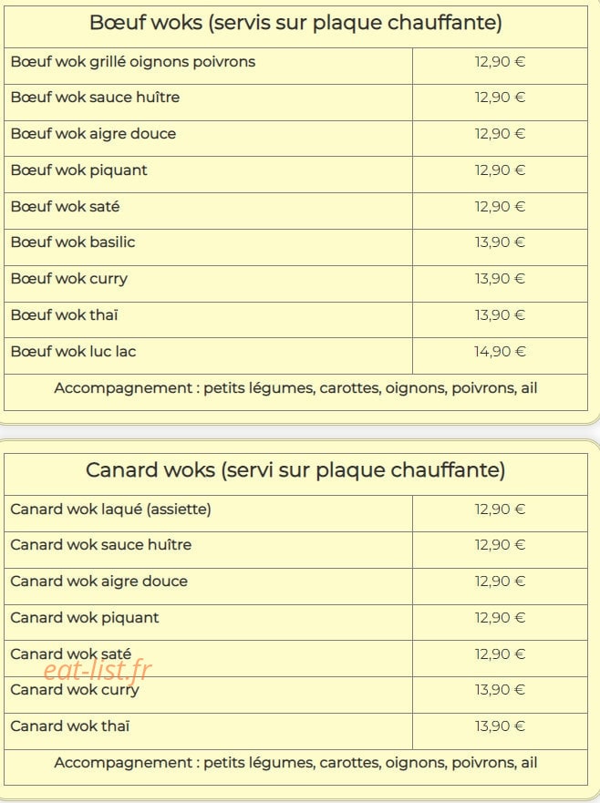 Le Saïgon New — carte page 12