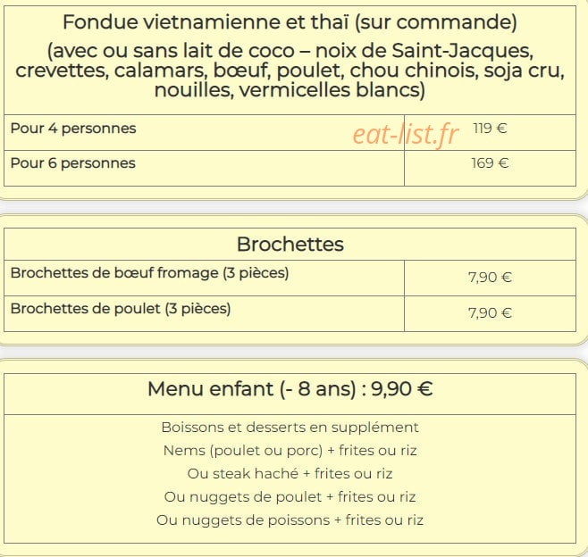 Le Saïgon New — carte page 14