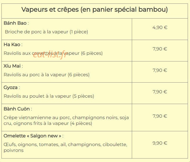 Le Saïgon New — carte page 3