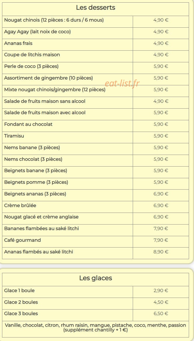 Le Saïgon New — carte page 15